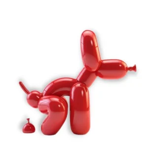 Statue Chien Ballon  "Poop" Résine