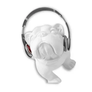 Statue Chien Bouledogue Musique 33 cm