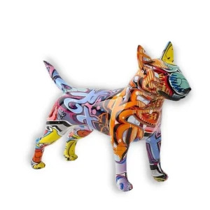 Statue Chien  Statue Bull Terrier Multicolore