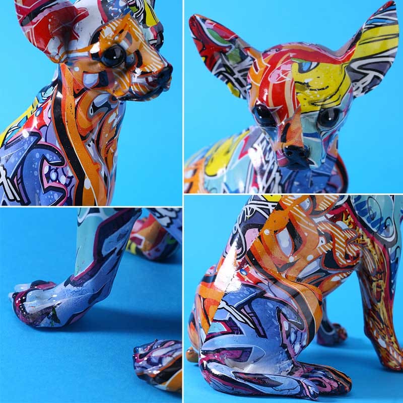 Statue Chien Statue Chihuahua Graffiti – Image 4